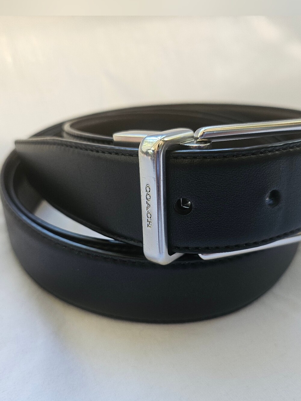 Coach Harness Buckle Reversible Belt Black & Brown